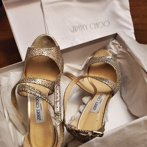 Authentic Jimmy Choo gold heels
